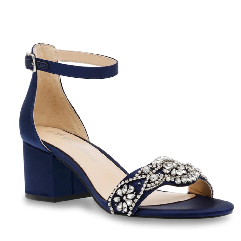 BETSEY JOHNSON MEL SANDAL navy blue EUC 9.5